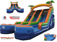 16' TROPICAL DOUBLE SPLASH WATER SLIDE